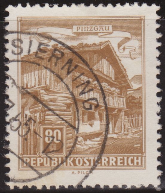 Austria 1962 Scott 692 Sello º Old Farmhouse Pinzgau 80g Timbre Autriche Osterreich